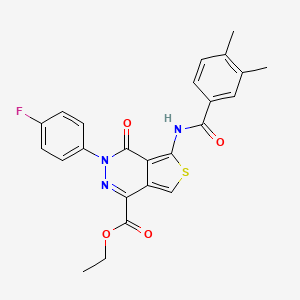 molecular formula C24H20FN3O4S B2441495 ethyl 5-(3,4-dimethylbenzamido)-3-(4-fluorophenyl)-4-oxo-3H,4H-thieno[3,4-d]pyridazine-1-carboxylate CAS No. 851949-11-6