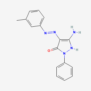 molecular formula C16H15N5O B2441508 (4Z)-3-amino-4-[2-(3-methylphenyl)hydrazin-1-ylidene]-1-phenyl-4,5-dihydro-1H-pyrazol-5-one CAS No. 53627-81-9