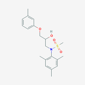 molecular formula C20H27NO4S B2441530 N-[2-hydroxy-3-(3-methylphenoxy)propyl]-N-(2,4,6-trimethylphenyl)methanesulfonamide CAS No. 1040643-92-2
