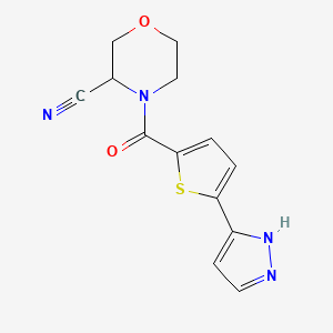 B2441539 4-[5-(1H-Pyrazol-5-yl)thiophene-2-carbonyl]morpholine-3-carbonitrile CAS No. 2191588-97-1