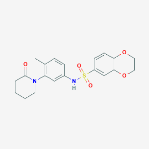 molecular formula C20H22N2O5S B2441544 N-[4-methyl-3-(2-oxopiperidin-1-yl)phenyl]-2,3-dihydro-1,4-benzodioxine-6-sulfonamide CAS No. 941983-23-9
