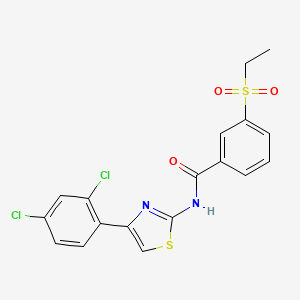 molecular formula C18H14Cl2N2O3S2 B2441560 N-(4-(2,4-dichlorophenyl)thiazol-2-yl)-3-(ethylsulfonyl)benzamide CAS No. 898434-36-1