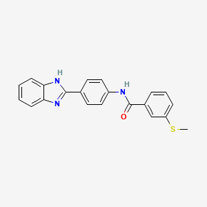 molecular formula C21H17N3OS B2441564 N-(4-(1H-benzo[d]imidazol-2-yl)phenyl)-3-(methylthio)benzamide CAS No. 896338-56-0