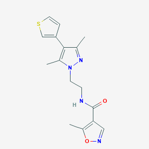 N-(2-(3,5-dimethyl-4-(thiophen-3-yl)-1H-pyrazol-1-yl)ethyl)-5-methylisoxazole-4-carboxamide
