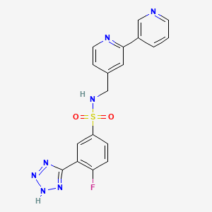 molecular formula C18H14FN7O2S B2441583 N-([2,3'-bipyridin]-4-ylmethyl)-4-fluoro-3-(1H-tetrazol-5-yl)benzenesulfonamide CAS No. 1904010-04-3