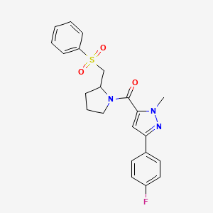 (3-(4-fluorophenyl)-1-methyl-1H-pyrazol-5-yl)(2-((phenylsulfonyl)methyl)pyrrolidin-1-yl)methanone