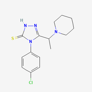 molecular formula C15H19ClN4S B2441635 4-(4-chlorophenyl)-5-[1-(piperidin-1-yl)ethyl]-4H-1,2,4-triazole-3-thiol CAS No. 750599-44-1