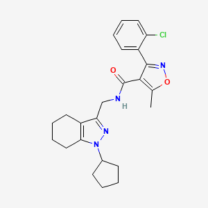 3-(2-chlorophenyl)-N-((1-cyclopentyl-4,5,6,7-tetrahydro-1H-indazol-3-yl)methyl)-5-methylisoxazole-4-carboxamide