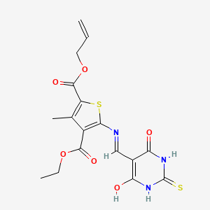 2-allyl 4-ethyl 5-(((4,6-dioxo-2-thioxotetrahydropyrimidin-5(2H)-ylidene)methyl)amino)-3-methylthiophene-2,4-dicarboxylate
