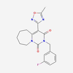 2-(3-fluorobenzyl)-4-(5-methyl-1,2,4-oxadiazol-3-yl)-6,7,8,9-tetrahydropyrimido[1,6-a]azepine-1,3(2H,5H)-dione