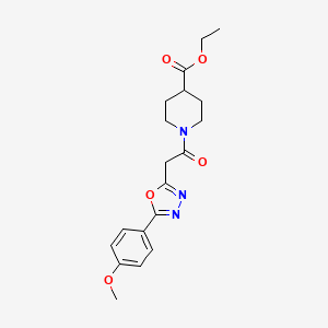 molecular formula C19H23N3O5 B2441648 Ethyl 1-(2-(5-(4-methoxyphenyl)-1,3,4-oxadiazol-2-yl)acetyl)piperidine-4-carboxylate CAS No. 1286704-85-5