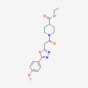 Ethyl 1-(2-(5-(4-methoxyphenyl)-1,3,4-oxadiazol-2-yl)acetyl)piperidine-4-carboxylate