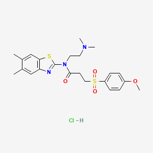 N-(2-(dimethylamino)ethyl)-N-(5,6-dimethylbenzo[d]thiazol-2-yl)-3-((4-methoxyphenyl)sulfonyl)propanamide hydrochloride