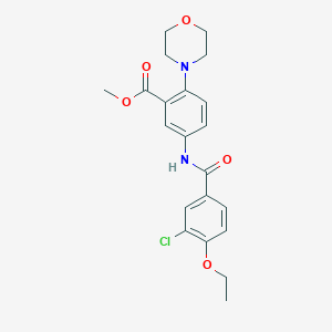 molecular formula C21H23ClN2O5 B244165 METHYL 5-(3-CHLORO-4-ETHOXYBENZAMIDO)-2-(MORPHOLIN-4-YL)BENZOATE 