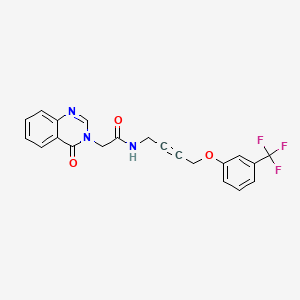 2-(4-oxoquinazolin-3(4H)-yl)-N-(4-(3-(trifluoromethyl)phenoxy)but-2-yn-1-yl)acetamide