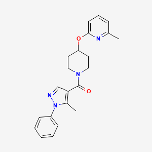 (5-methyl-1-phenyl-1H-pyrazol-4-yl)(4-((6-methylpyridin-2-yl)oxy)piperidin-1-yl)methanone