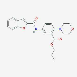 molecular formula C23H24N2O5 B244166 PROPYL 5-(1-BENZOFURAN-2-AMIDO)-2-(MORPHOLIN-4-YL)BENZOATE 