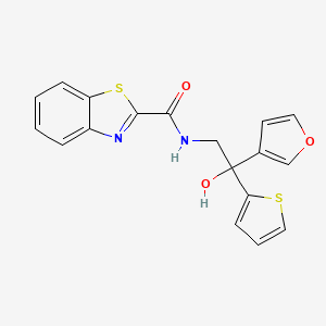 molecular formula C18H14N2O3S2 B2441660 N-(2-(furan-3-yl)-2-hydroxy-2-(thiophen-2-yl)ethyl)benzo[d]thiazole-2-carboxamide CAS No. 2034238-55-4