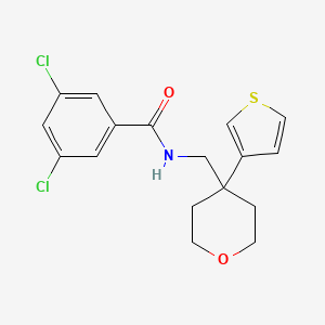 3,5-dichloro-N-((4-(thiophen-3-yl)tetrahydro-2H-pyran-4-yl)methyl)benzamide