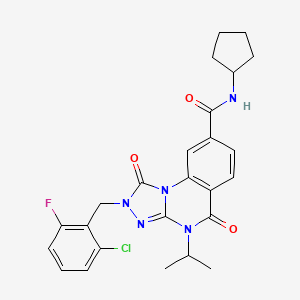 2-(2-chloro-6-fluorobenzyl)-N-cyclopentyl-4-isopropyl-1,5-dioxo-1,2,4,5-tetrahydro-[1,2,4]triazolo[4,3-a]quinazoline-8-carboxamide
