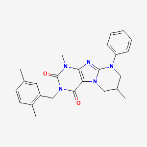3-(2,5-dimethylbenzyl)-1,7-dimethyl-9-phenyl-6,7,8,9-tetrahydropyrimido[2,1-f]purine-2,4(1H,3H)-dione