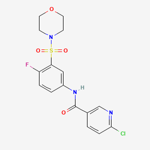 6-chloro-N-[4-fluoro-3-(morpholine-4-sulfonyl)phenyl]pyridine-3-carboxamide