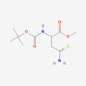 molecular formula C10H18N2O4S B2441717 Methyl 2-{[(tert-butoxy)carbonyl]amino}-3-carbamothioylpropanoate CAS No. 1822581-43-0