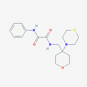 molecular formula C18H25N3O3S B2441718 N'-phenyl-N-{[4-(thiomorpholin-4-yl)oxan-4-yl]methyl}ethanediamide CAS No. 2415586-50-2