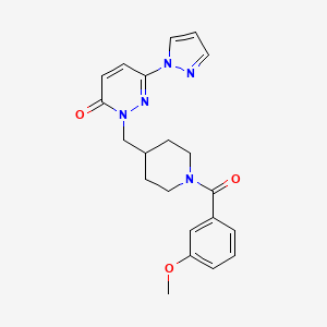 2-[[1-(3-Methoxybenzoyl)piperidin-4-yl]methyl]-6-pyrazol-1-ylpyridazin-3-one