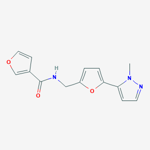 molecular formula C14H13N3O3 B2441743 N-{[5-(1-methyl-1H-pyrazol-5-yl)furan-2-yl]methyl}furan-3-carboxamide CAS No. 2415511-79-2