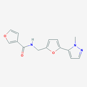 N-[[5-(2-Methylpyrazol-3-yl)furan-2-yl]methyl]furan-3-carboxamide
