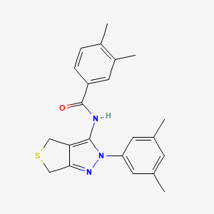 N-(2-(3,5-dimethylphenyl)-4,6-dihydro-2H-thieno[3,4-c]pyrazol-3-yl)-3,4-dimethylbenzamide