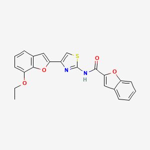 molecular formula C22H16N2O4S B2441768 N-[4-(7-ethoxy-1-benzofuran-2-yl)-1,3-thiazol-2-yl]-1-benzofuran-2-carboxamide CAS No. 921822-23-3