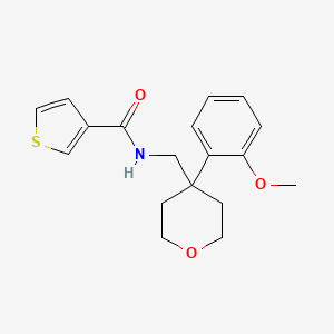 molecular formula C18H21NO3S B2441789 N-{[4-(2-methoxyphenyl)oxan-4-yl]methyl}thiophene-3-carboxamide CAS No. 1207030-21-4