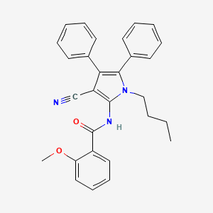 molecular formula C29H27N3O2 B2441815 N-(1-butyl-3-cyano-4,5-diphenyl-1H-pyrrol-2-yl)-2-methoxybenzenecarboxamide CAS No. 477887-33-5