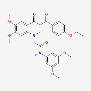 molecular formula C30H30N2O8 B2441816 N-(3,5-dimethoxyphenyl)-2-[3-(4-ethoxybenzoyl)-6,7-dimethoxy-4-oxo-1,4-dihydroquinolin-1-yl]acetamide CAS No. 872198-74-8