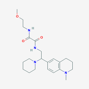 molecular formula C22H34N4O3 B2441819 N-(2-methoxyethyl)-N'-[2-(1-methyl-1,2,3,4-tetrahydroquinolin-6-yl)-2-(piperidin-1-yl)ethyl]ethanediamide CAS No. 922040-28-6