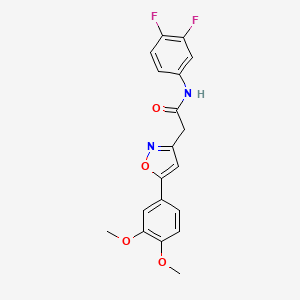 molecular formula C19H16F2N2O4 B2441826 N-(3,4-difluorophenyl)-2-[5-(3,4-dimethoxyphenyl)-1,2-oxazol-3-yl]acetamide CAS No. 953182-26-8