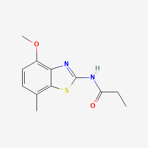 molecular formula C12H14N2O2S B2441827 N-(4-methoxy-7-methyl-1,3-benzothiazol-2-yl)propanamide CAS No. 868230-74-4