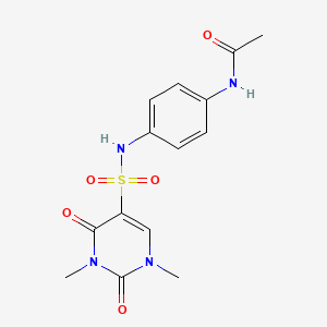 molecular formula C14H16N4O5S B2441834 N-[4-(1,3-dimethyl-2,4-dioxo-1,2,3,4-tetrahydropyrimidine-5-sulfonamido)phenyl]acetamide CAS No. 874806-85-6