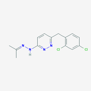 6-[(2,4-dichlorophenyl)methyl]-N-(propan-2-ylideneamino)pyridazin-3-amine