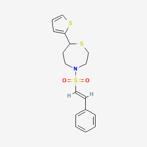 (E)-4-(styrylsulfonyl)-7-(thiophen-2-yl)-1,4-thiazepane