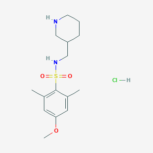4-methoxy-2,6-dimethyl-N-[(piperidin-3-yl)methyl]benzene-1-sulfonamide hydrochloride
