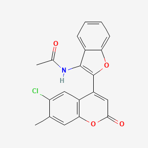 molecular formula C20H14ClNO4 B2441867 N-[2-(6-chloro-7-methyl-2-oxo-2H-chromen-4-yl)-1-benzofuran-3-yl]acetamide CAS No. 903196-54-3