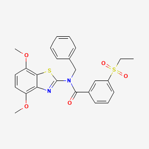 molecular formula C25H24N2O5S2 B2441896 N-benzyl-N-(4,7-dimethoxybenzo[d]thiazol-2-yl)-3-(ethylsulfonyl)benzamide CAS No. 941967-52-8