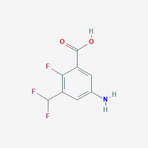 molecular formula C8H6F3NO2 B2441917 5-Amino-3-(difluoromethyl)-2-fluorobenzoic acid CAS No. 2248270-54-2