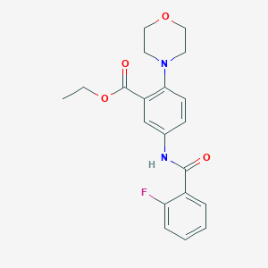 molecular formula C20H21FN2O4 B244193 ethyl 5-[(2-fluorobenzoyl)amino]-2-(4-morpholinyl)benzoate 