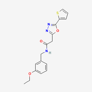 molecular formula C17H17N3O3S B2441975 N-[(3-ethoxyphenyl)methyl]-2-[5-(thiophen-2-yl)-1,3,4-oxadiazol-2-yl]acetamide CAS No. 1286709-49-6
