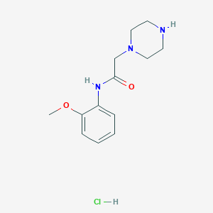 molecular formula C13H20ClN3O2 B2442048 N-(2-methoxyphenyl)-2-(piperazin-1-yl)acetamide hydrochloride CAS No. 1158358-15-6
