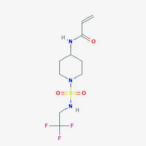 molecular formula C10H16F3N3O3S B2442060 N-[1-(2,2,2-Trifluoroethylsulfamoyl)piperidin-4-yl]prop-2-enamide CAS No. 2125366-51-8